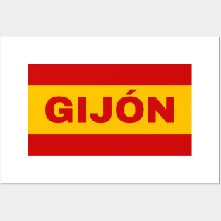 Gijón City in Spanish Flag Colors Posters and Art
